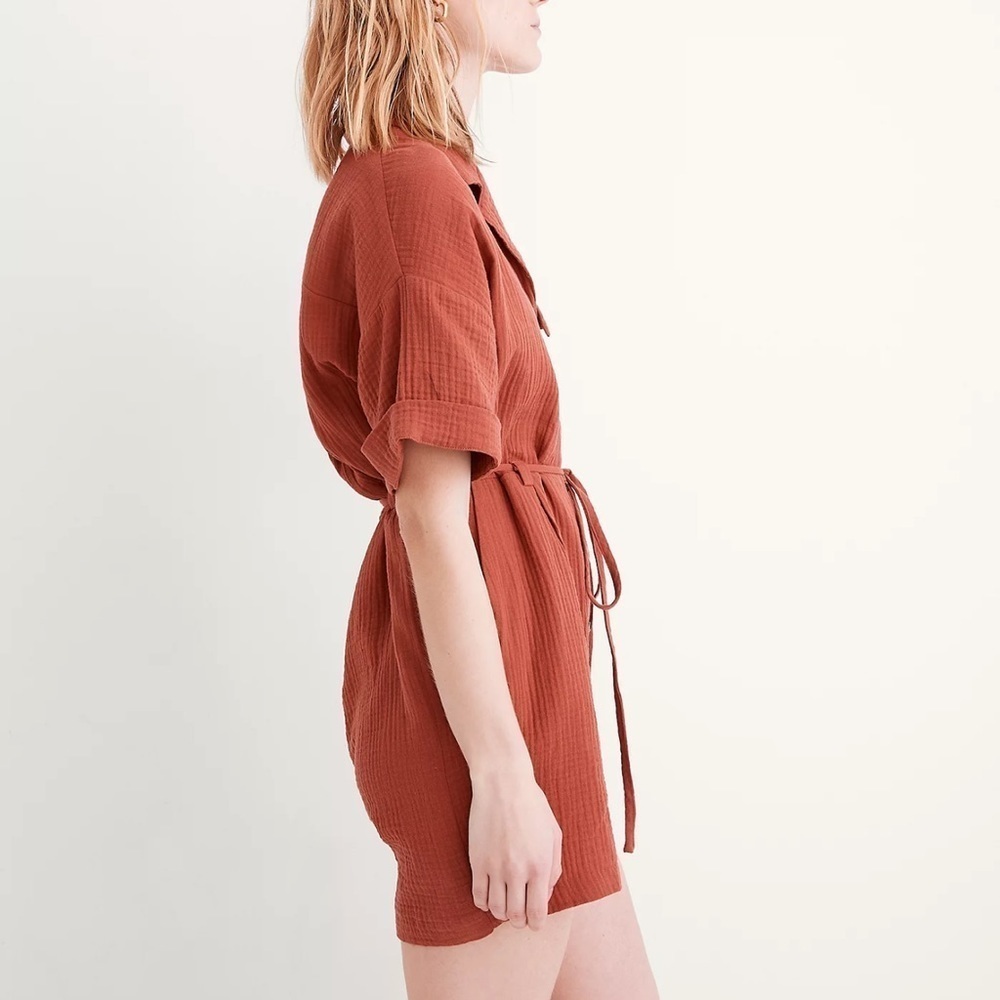 Madewell Lightspun Belted Safari Romper. NWT. XS - Picture 3 of 12